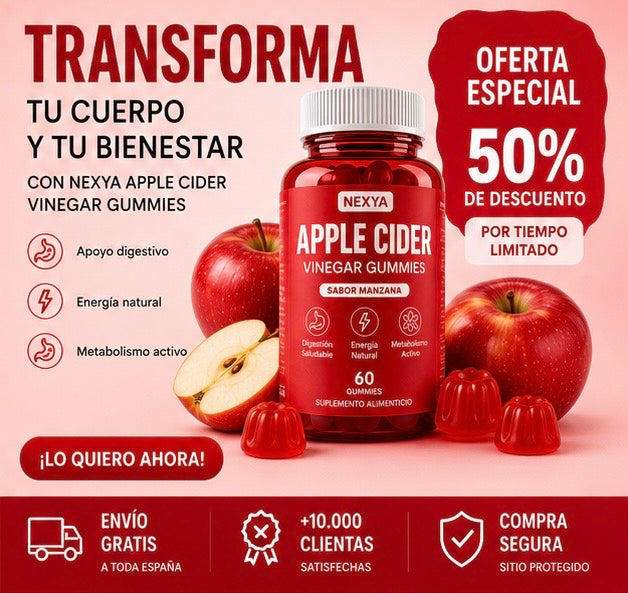 Gummies Detox de Vinagre de Manzana - Reduce barriga y vuelve a sentirte ligera este verano