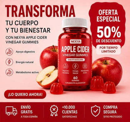 Gummies Detox de Vinagre de Manzana - Reduce barriga y vuelve a sentirte ligera este verano